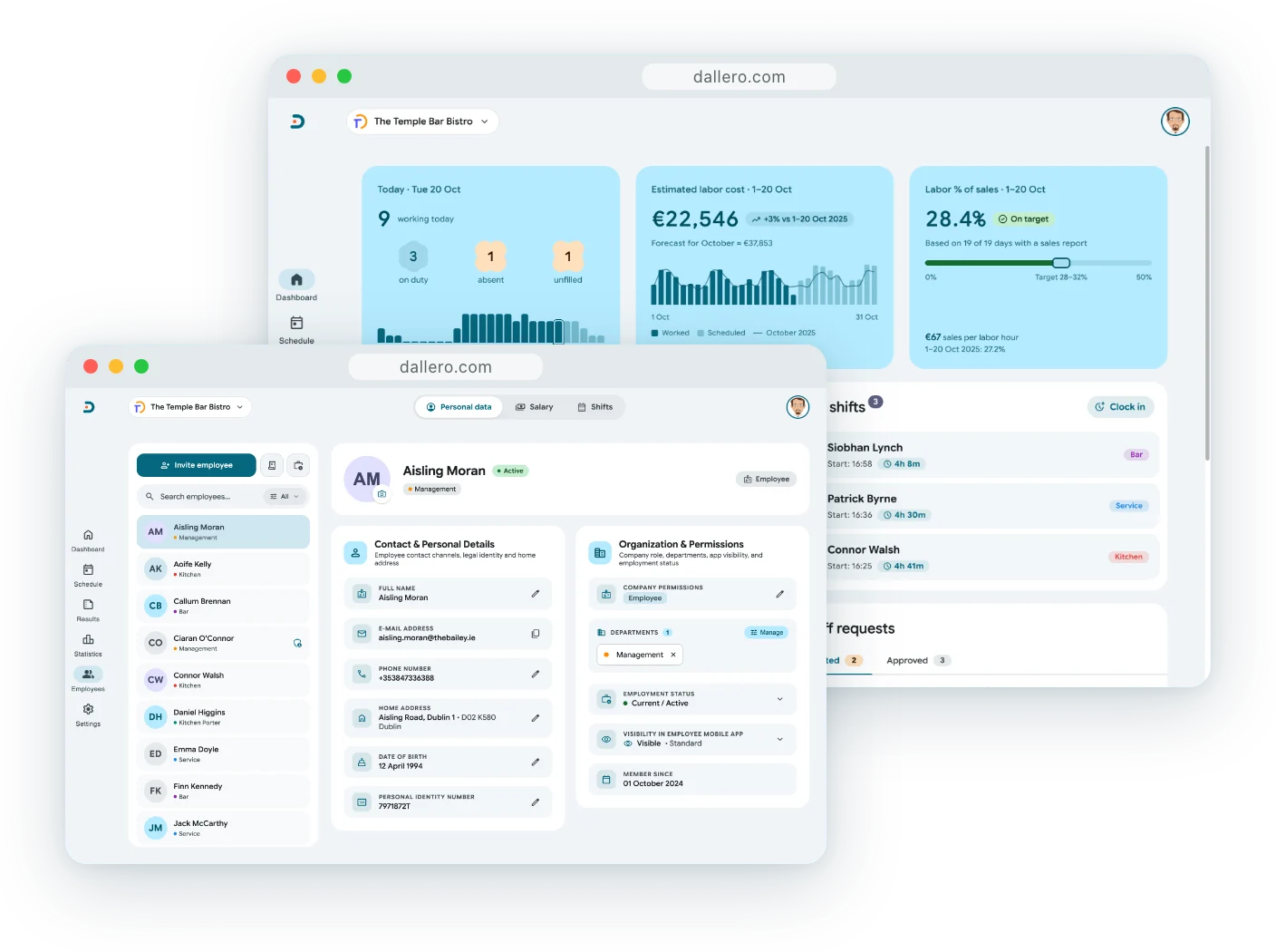 dallero web application